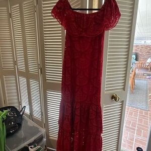 Elegant Red Lace Dress